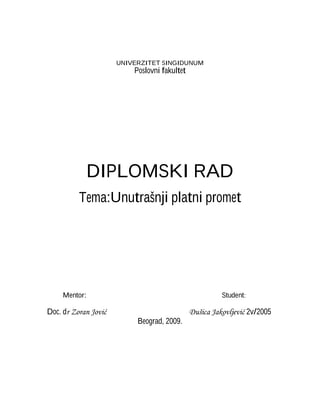 Unutrašnji platni promet