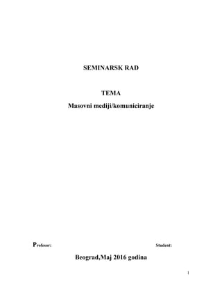 Masovna komunikacija