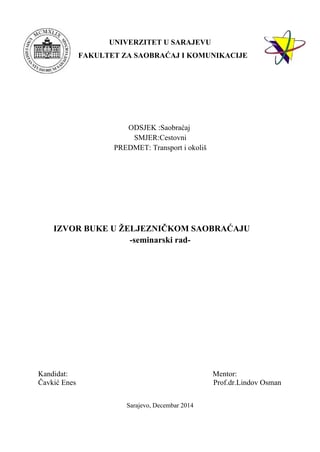 Izvor buke u željezničkom saobraćaju