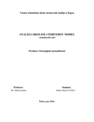 Analiza okoline i porterov model