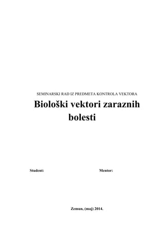 Bioloski vektori zaraznih bolesti