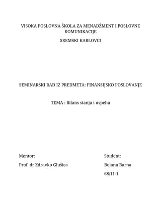 Bilans stanja i bilans uspeha