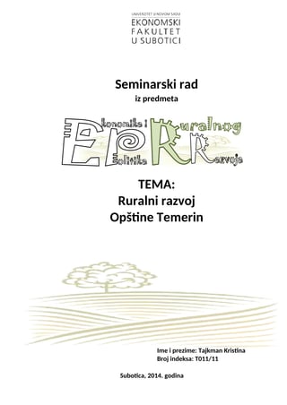 Ruralni razvoj Opstine Temerin