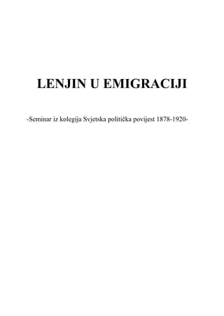Lenjin u emigraciji