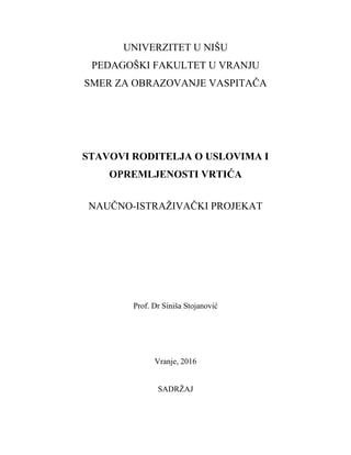 Naučno-istraživački projekat