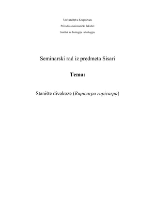 Stanište divokoze (Rupicarpa rupicarpa)