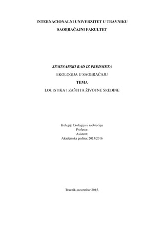 Zastita zivotne sredine