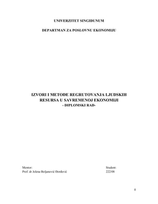 Planiranje ljudskih resursa u funkciji uspjesnosti u radu