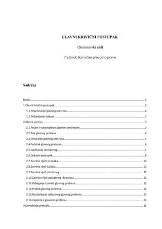 Glavni krivicni postupak