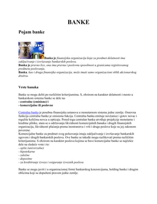 Banke: organizacija, osnivanje, delatnost i pravila poslovanja