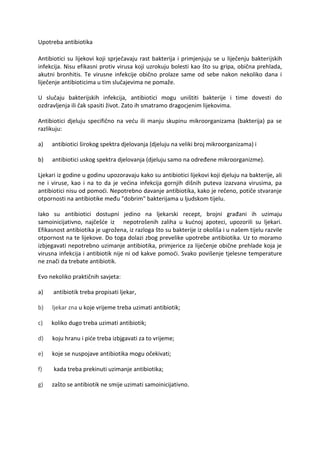 Upotreba antibiotika