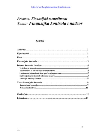 Finansijska kontrola i nadzor