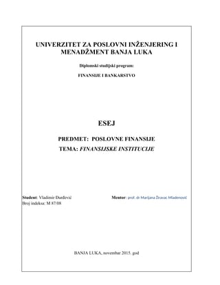 Finansijske institucije