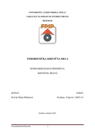 Teroristička krivična dela