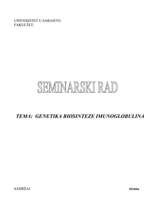Genetika biosinteze imunoglobulina