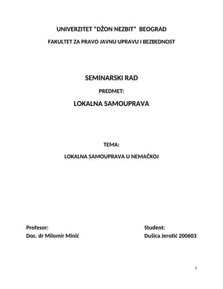 Lokalna samouprava u Nemackoj