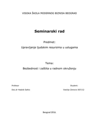 Bezbednost i zastita u radnom okruzenju