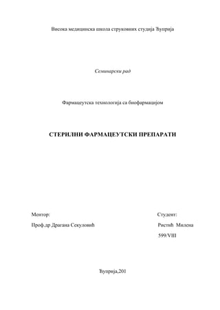 Sterilni farmaceutski preparati