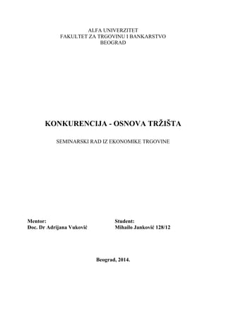 Konkurencija-osnova tržišta