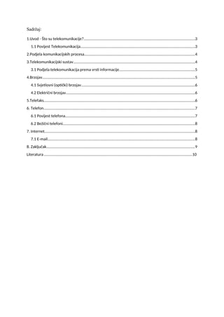 Telekomunikacije u uredskom poslovanju