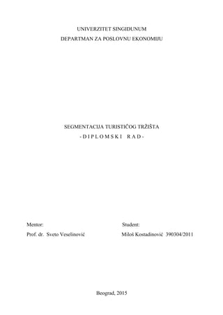 Segmentacija turističkog tržišta