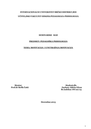 Motivacija i unutrašnja motivacija