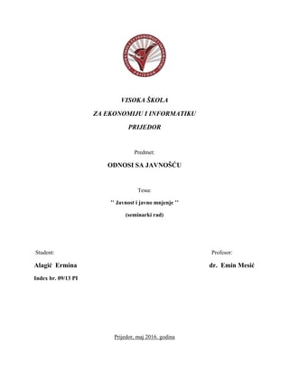 Javnost i javno mnjenje