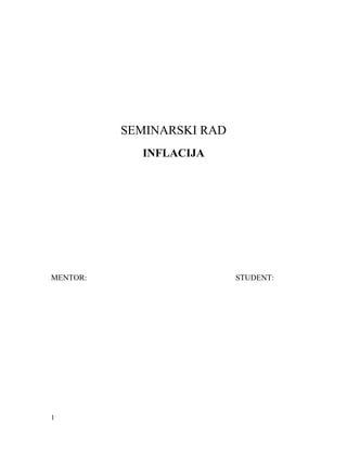 Inflacija: uzroci, posledice i mere