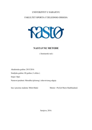 Nastavne metode u sportu