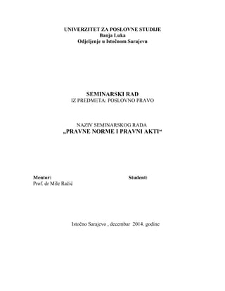 Pravne norme i pravni akti