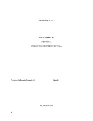 Filozofsko određenje čoveka