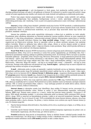 Osnove internet programiranja i HTML