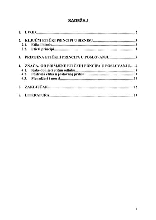 Etički principi u poslovanju