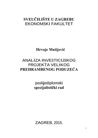 Analiza investicijskog projekta