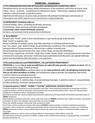 Marketing-odgovori na pitanja