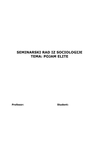 Pojam elite