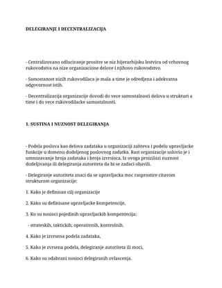 Delegiranje i decentralizacija