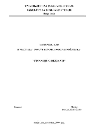 Finansijski derivati