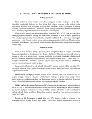 Klimatski uslovi za podizanje višegodišnjeg zasada