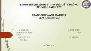 Transponovana matrica