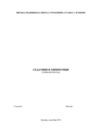 Sedativi i Hipnotici