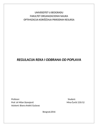 Regulacija reka i odbrana od poplava