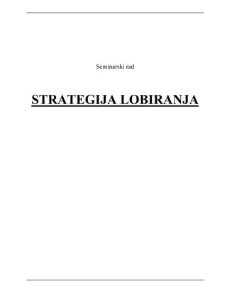 Strategija lobiranja