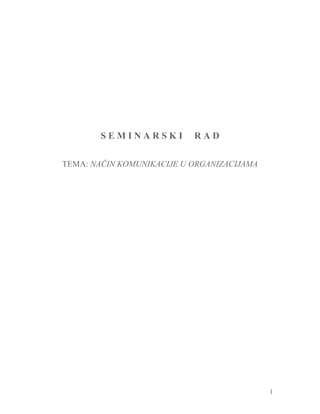 Način komunikacije u organizacijama