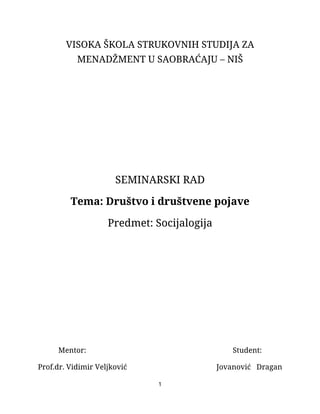 Društvo i društvene pojave