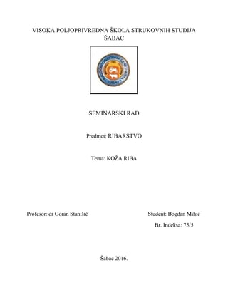 Koža riba: struktura i funkcija