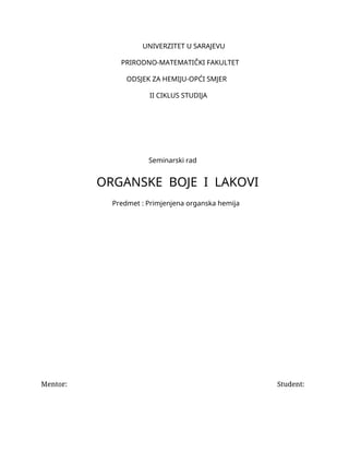 Organske boje i lakovi