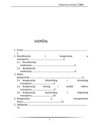 Koordinacija i kooperacija u transportu