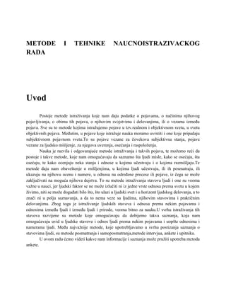 Metode i tehnike naučno istraživačkog rada