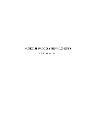 Funkcije procesa menadžmenta